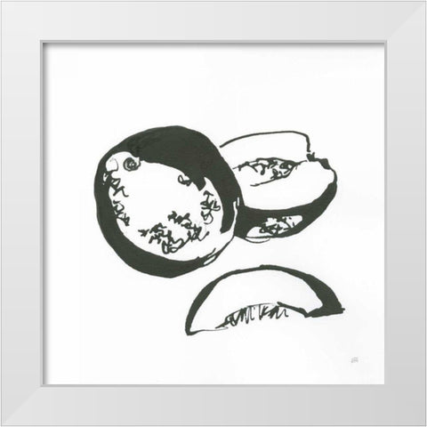 Cantaloupe II BW White Modern Wood Framed Art Print by Paschke, Chris