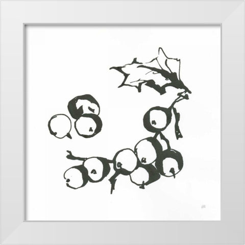 Grapes II BW White Modern Wood Framed Art Print by Paschke, Chris