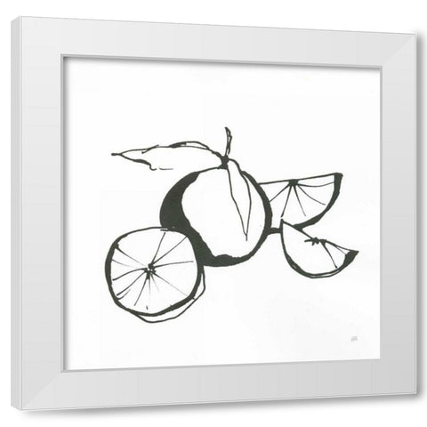 Oranges BW White Modern Wood Framed Art Print by Paschke, Chris