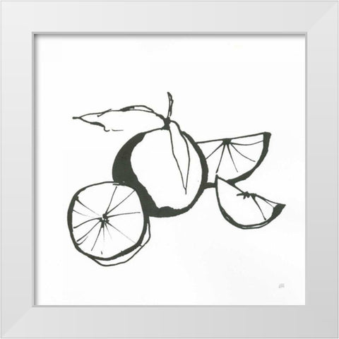 Oranges BW White Modern Wood Framed Art Print by Paschke, Chris