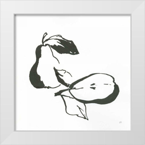 Pears BW White Modern Wood Framed Art Print by Paschke, Chris