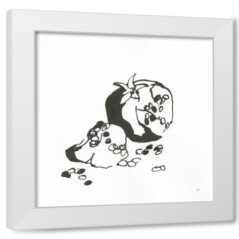 Pomegranate I BW White Modern Wood Framed Art Print by Paschke, Chris