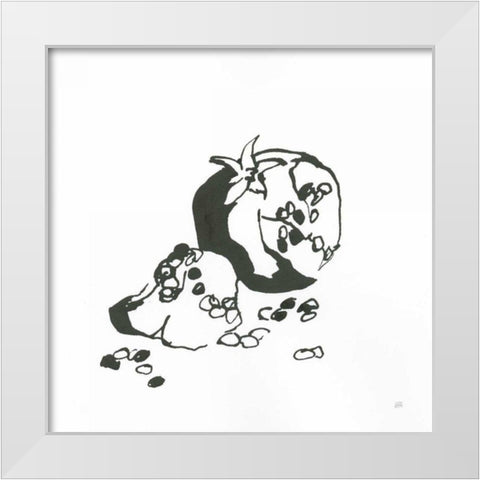 Pomegranate I BW White Modern Wood Framed Art Print by Paschke, Chris