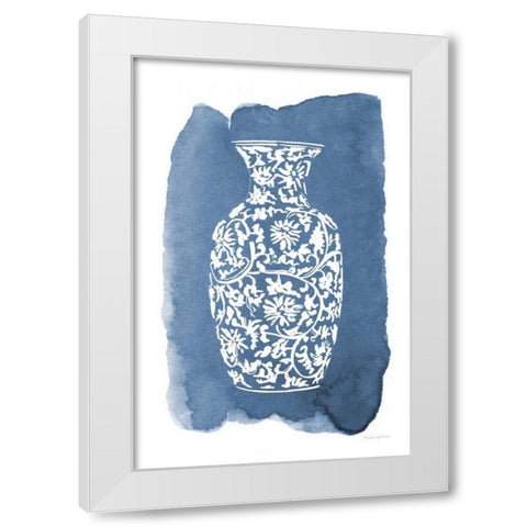 Chinese Vase II White Modern Wood Framed Art Print by Charro, Mercedes Lopez