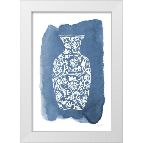 Chinese Vase II White Modern Wood Framed Art Print by Charro, Mercedes Lopez