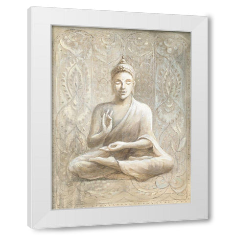 Peace of the Buddha White Modern Wood Framed Art Print by Nai, Danhui