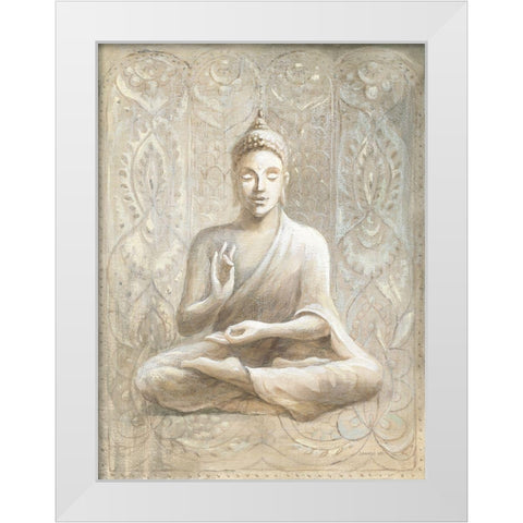 Peace of the Buddha White Modern Wood Framed Art Print by Nai, Danhui