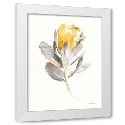 Spirit Flower I White Modern Wood Framed Art Print by Nai, Danhui