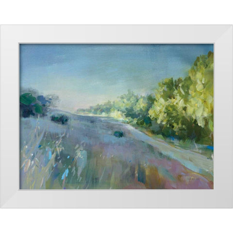 Sunrise Meadow White Modern Wood Framed Art Print by Nai, Danhui