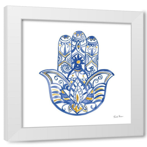 Hamsa I White Modern Wood Framed Art Print by Zaman, Farida