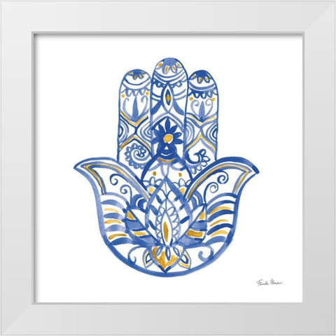 Hamsa I White Modern Wood Framed Art Print by Zaman, Farida