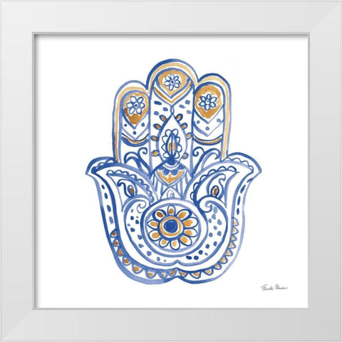 Hamsa II White Modern Wood Framed Art Print by Zaman, Farida