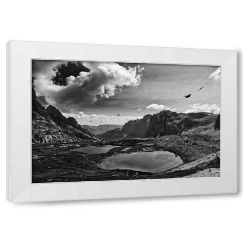 Dolomiti III White Modern Wood Framed Art Print by Aledanda