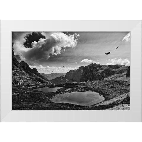 Dolomiti III White Modern Wood Framed Art Print by Aledanda