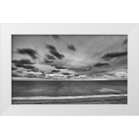 Endless Ocean White Modern Wood Framed Art Print by Aledanda