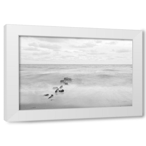 Ends and Beginnings White Modern Wood Framed Art Print by Aledanda