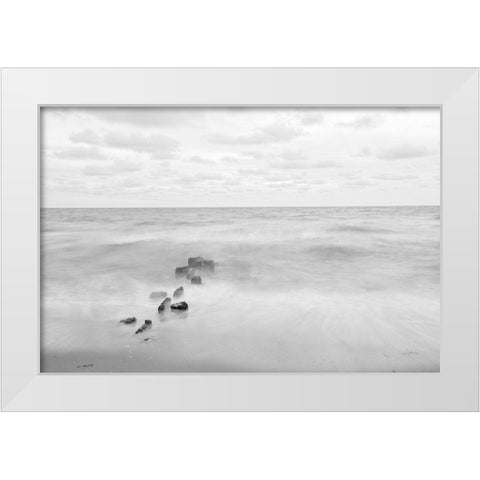 Ends and Beginnings White Modern Wood Framed Art Print by Aledanda