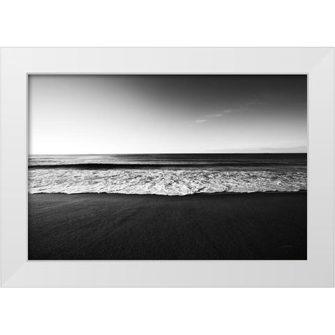 Seafoam Edge White Modern Wood Framed Art Print by Aledanda