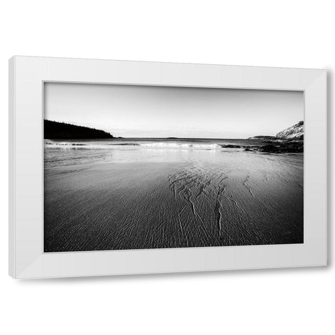 Tide Going Out White Modern Wood Framed Art Print by Aledanda