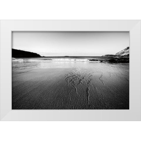 Tide Going Out White Modern Wood Framed Art Print by Aledanda