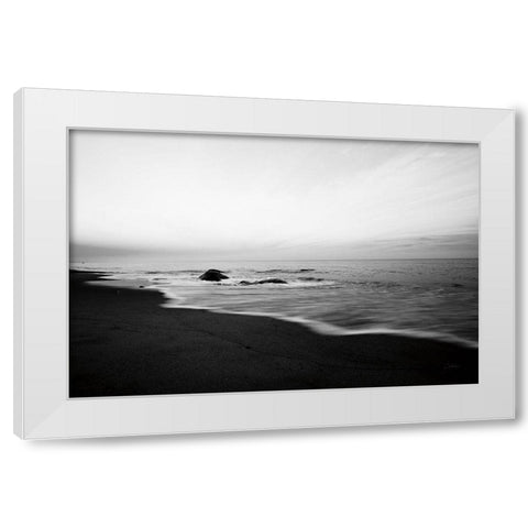 Tranquil Sands White Modern Wood Framed Art Print by Aledanda