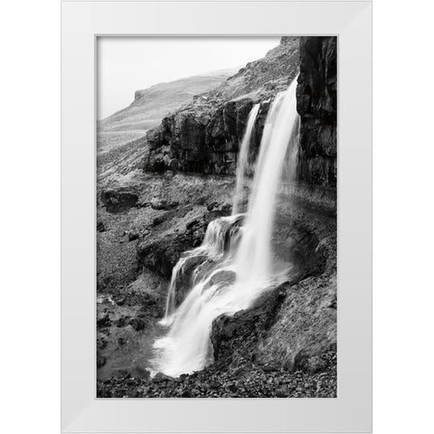 Hidden Waterfall White Modern Wood Framed Art Print by Marshall, Laura