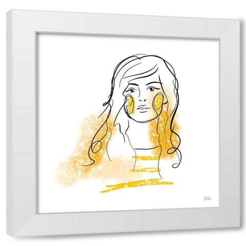 Feminine Ink I White Modern Wood Framed Art Print by Averinos, Melissa