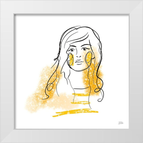 Feminine Ink I White Modern Wood Framed Art Print by Averinos, Melissa