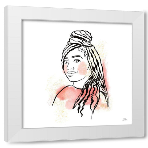 Feminine Ink II White Modern Wood Framed Art Print by Averinos, Melissa