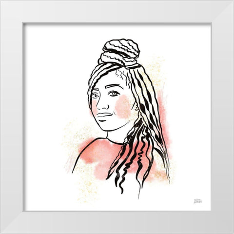 Feminine Ink II White Modern Wood Framed Art Print by Averinos, Melissa