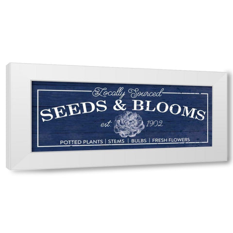 Flower Market II Blue White Modern Wood Framed Art Print by Wild Apple Portfolio