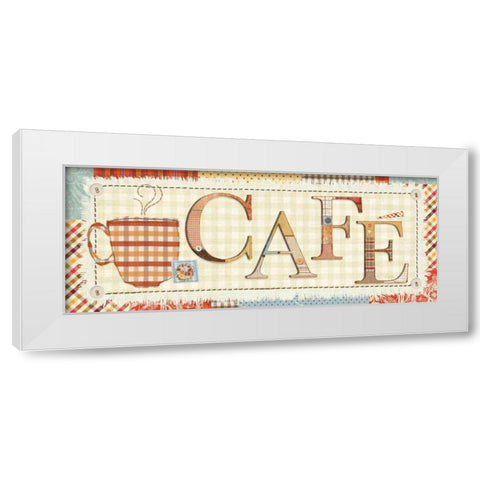 Patchwork Cafe I White Modern Wood Framed Art Print by Pela Studio