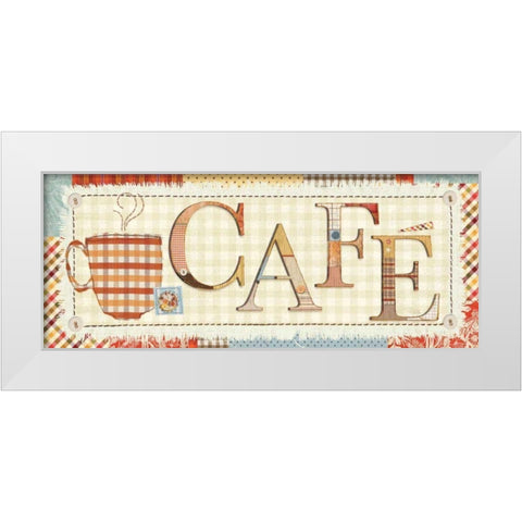 Patchwork Cafe I White Modern Wood Framed Art Print by Pela Studio