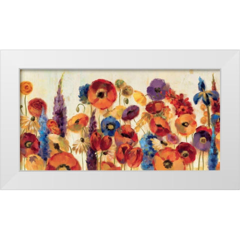 Joyful Garden White Modern Wood Framed Art Print by Vassileva, Silvia