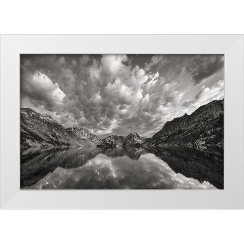 Sawtooth Lake Reflection I White Modern Wood Framed Art Print by Majchrowicz, Alan