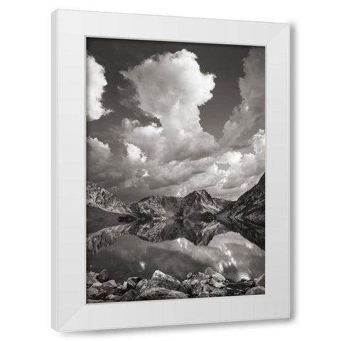 Sawtooth Lake Reflection II White Modern Wood Framed Art Print by Majchrowicz, Alan