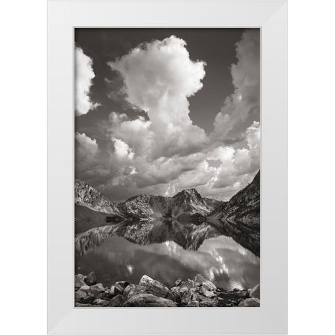 Sawtooth Lake Reflection II White Modern Wood Framed Art Print by Majchrowicz, Alan