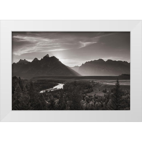 Snake River Overlook Grant Teton National Park  White Modern Wood Framed Art Print by Majchrowicz, Alan