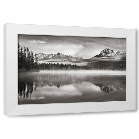 Little Redfish Lake Morning I White Modern Wood Framed Art Print by Majchrowicz, Alan