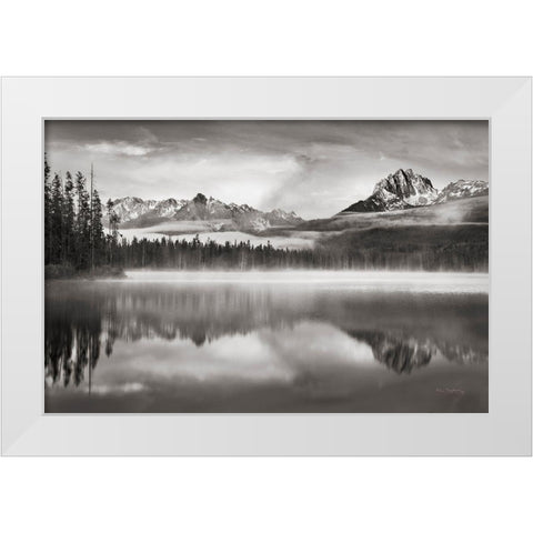 Little Redfish Lake Morning I White Modern Wood Framed Art Print by Majchrowicz, Alan