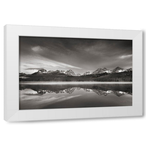Little Redfish Lake Morning II White Modern Wood Framed Art Print by Majchrowicz, Alan