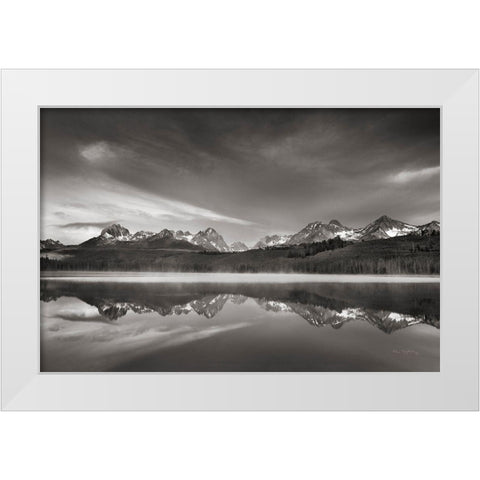 Little Redfish Lake Morning II White Modern Wood Framed Art Print by Majchrowicz, Alan