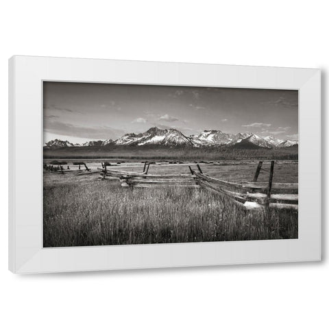 Stanley Basin Fence White Modern Wood Framed Art Print by Majchrowicz, Alan