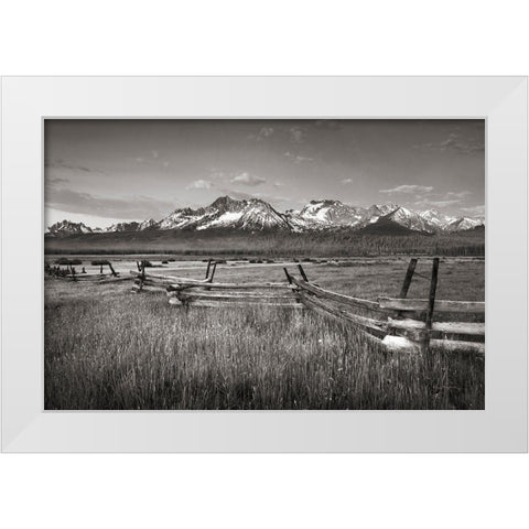 Stanley Basin Fence White Modern Wood Framed Art Print by Majchrowicz, Alan