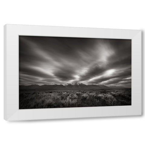 Teton Sky White Modern Wood Framed Art Print by Majchrowicz, Alan