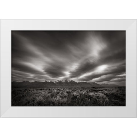 Teton Sky White Modern Wood Framed Art Print by Majchrowicz, Alan