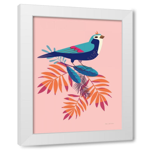 Exotic Birds III White Modern Wood Framed Art Print by Escalante, Omar