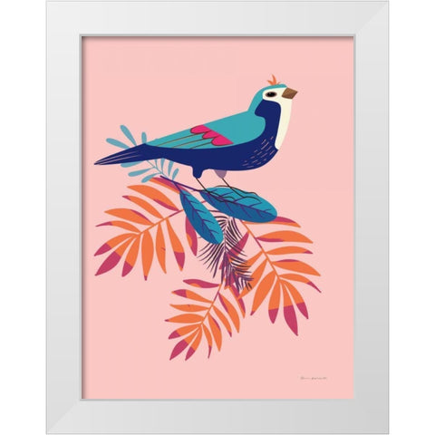 Exotic Birds III White Modern Wood Framed Art Print by Escalante, Omar