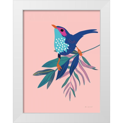 Exotic Birds IV White Modern Wood Framed Art Print by Escalante, Omar