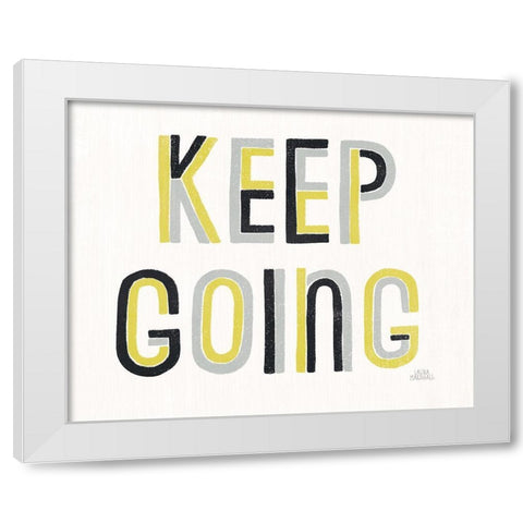 Retro Words II Yellow Black White Modern Wood Framed Art Print by Marshall, Laura